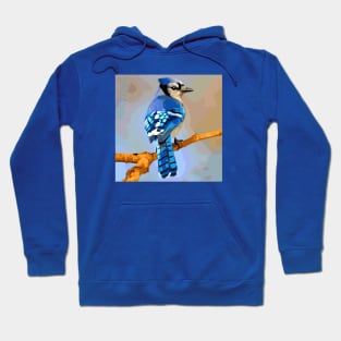 Blue Jay Digital Oil Painting Hoodie